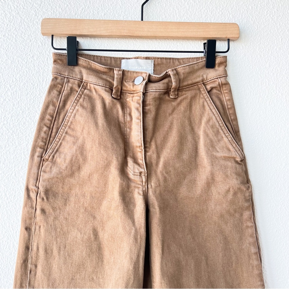 Everlane Wide Leg Crop Pants in Golden Brown 00 - Picture 6 of 8